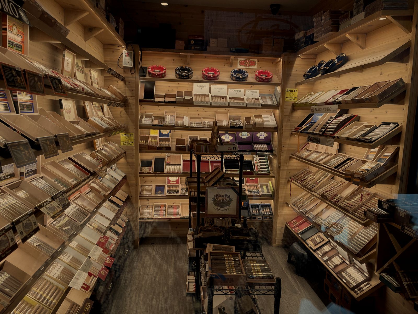 The walk-in humidor at The Golden Leaf
