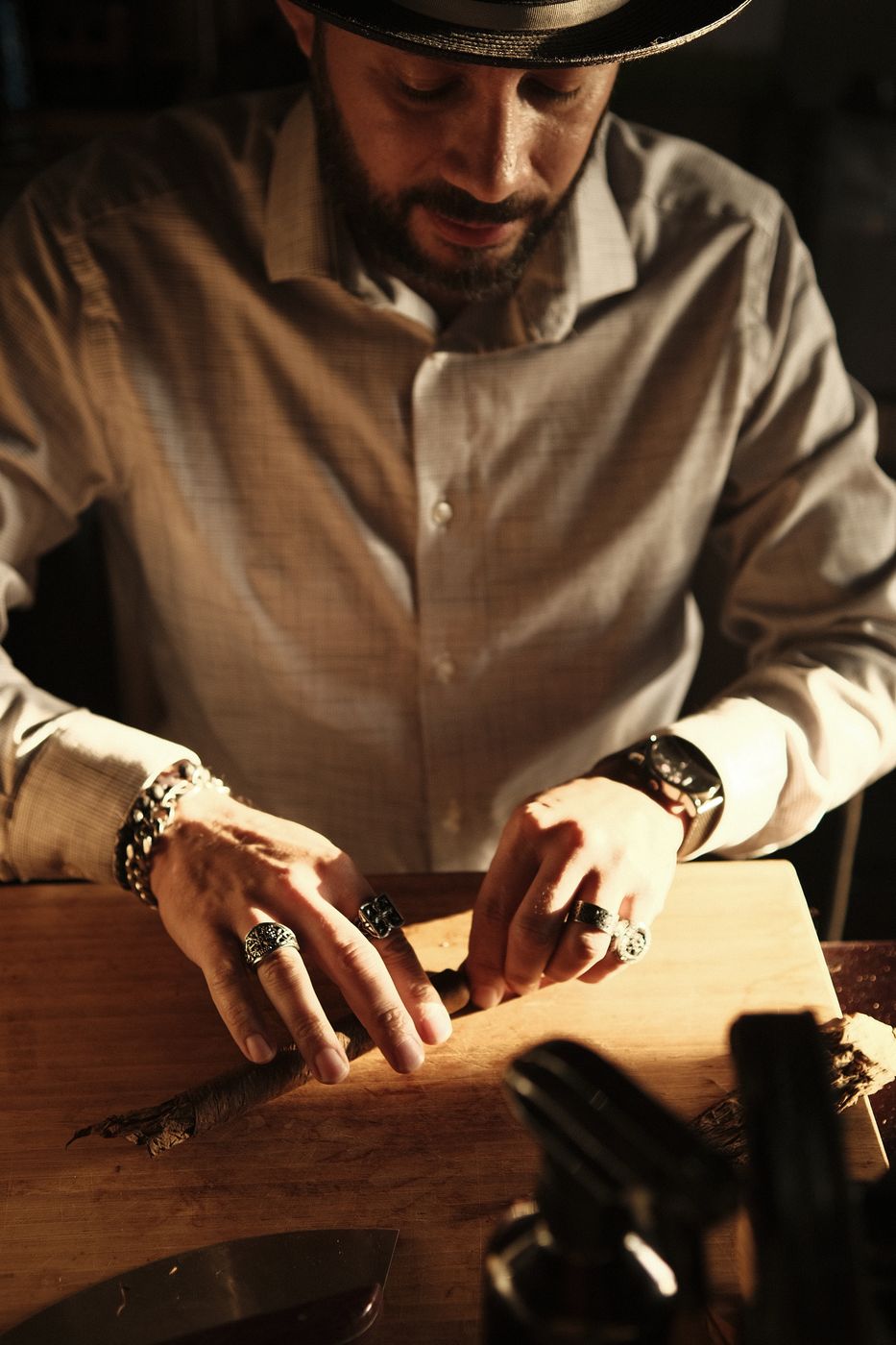 At the rolling table